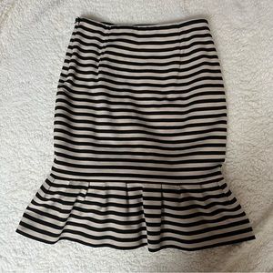 White House Black Market Women’s Stripes Black/Beige Skirt Size 0